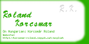 roland korcsmar business card